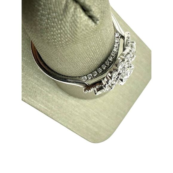 Platinum Double Halo Oval Cut 1.58cttw Diamond Ring JAGi Certified (14302) - Picture 4 of 9